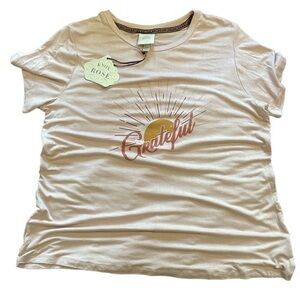 Knox Rose Pink Grateful Graphic T-Shirt Anthropologie Size XXL NWT #1136